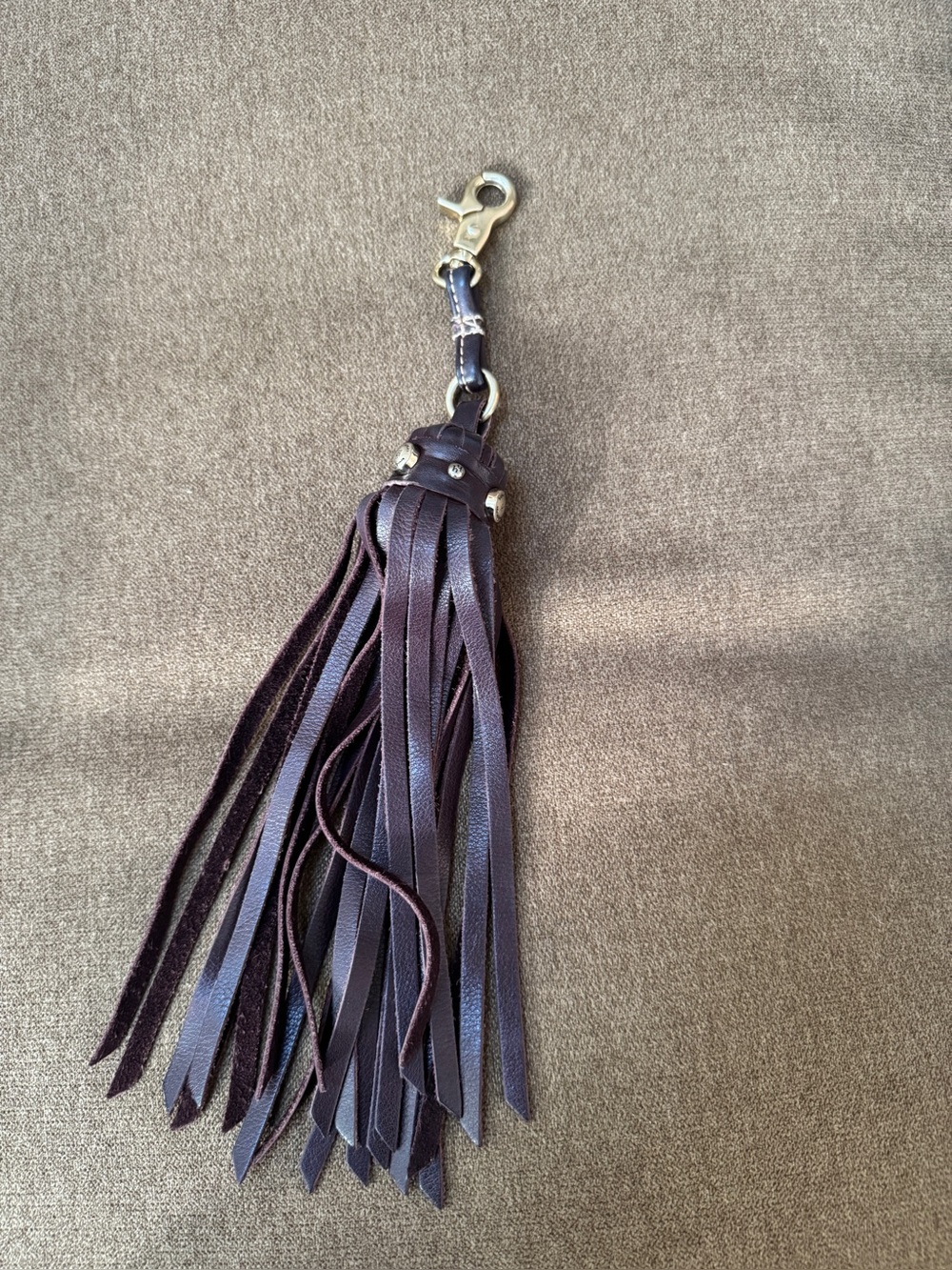 Hayden Harnett Leather Tassel Keychain Charm - Dark Brown NWOT